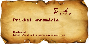Prikkel Annamária névjegykártya